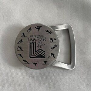Vintage 1980 Lake Placid Winter Olympics Pewter Belt Buckle XIII Games - NEW